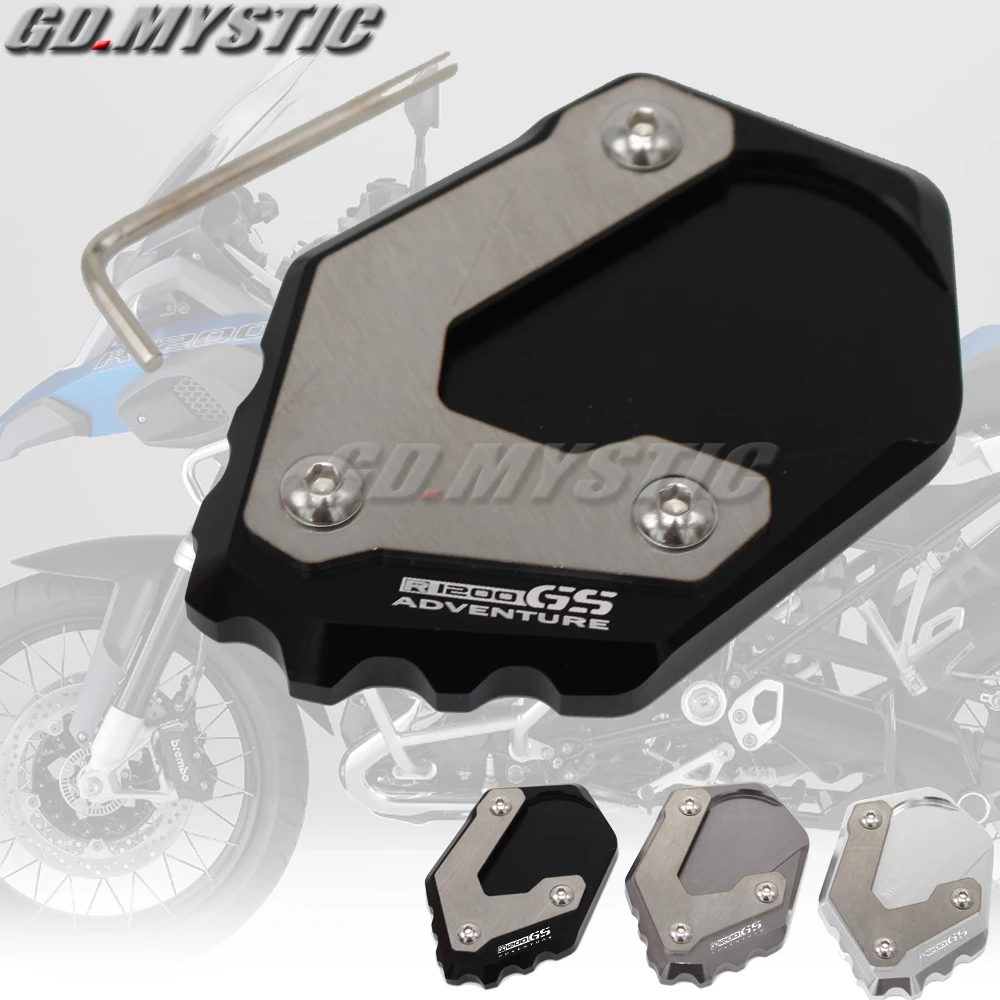 

Motorcycle accessoris CNC Billet Aluminum Kickstand Side Stand Pad For BMW R1200GS R1200 GS Adventure 2015 2016