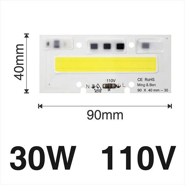2 шт. светодиодный чип COB светодиодный светильник 30 Вт 50 Вт 70 Вт 100 Вт 150 Вт 220 В 110 В IP65 Smart IC подходит для DIY светодиодный прожектор холодный белый теплый белый - Испускаемый цвет: 30W 110V
