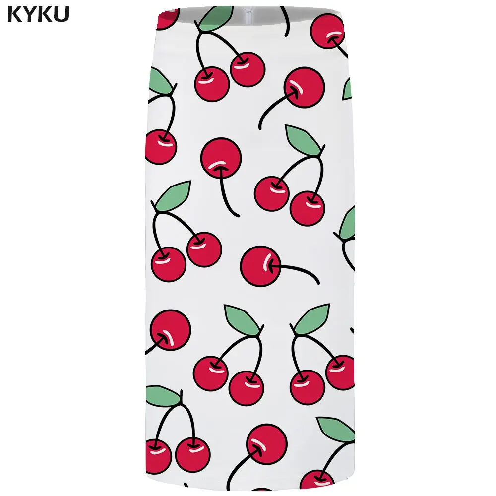 KYKU графические юбки женские винтажные размера плюс Harajuku повседневные сексуальные юбки-карандаш с 3d принтом женские трикотажные юбки до колена - Цвет: Skirt Woman 15