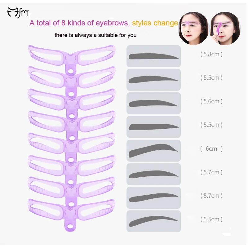 

FM Makeup Reusable Eyebrow Stencil eyebrow ruler Cosmetics Eye Brow Mold Styling Shaping Template Card Makeup Beauty Kit