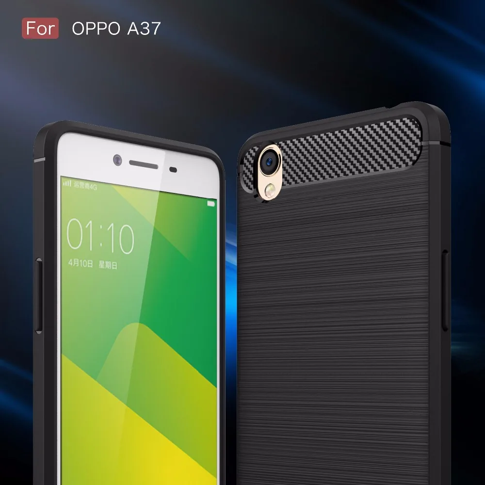 Case For OPPO A37 Luxury Business Carbon Fiber Drawing Case Fashion
