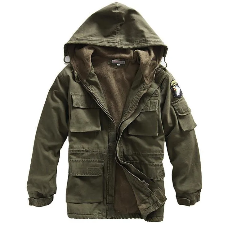 Masculino do Exército dos Eua Militares com Capuz Inverno ao ar Forro de lã Algodão Roupas Blusão Topos Livre Escalada Térmica Cabolsa Grosso 11 Algodão masculino do exército dos eua roupas