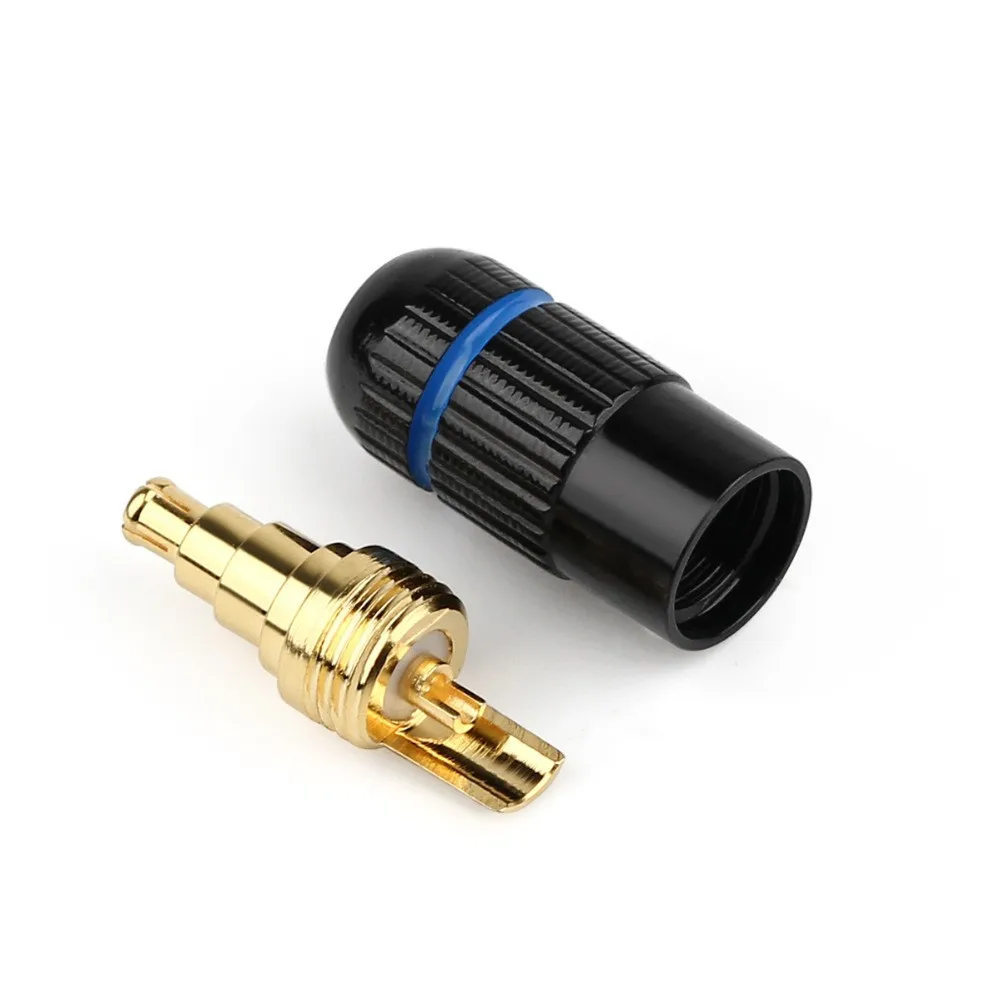 1Pair HiFi Headphone Plug Aluminum Alloy Solder Cable For IE40 Pro Earphone DIY PinWire Connector Audio Jack Black Silver