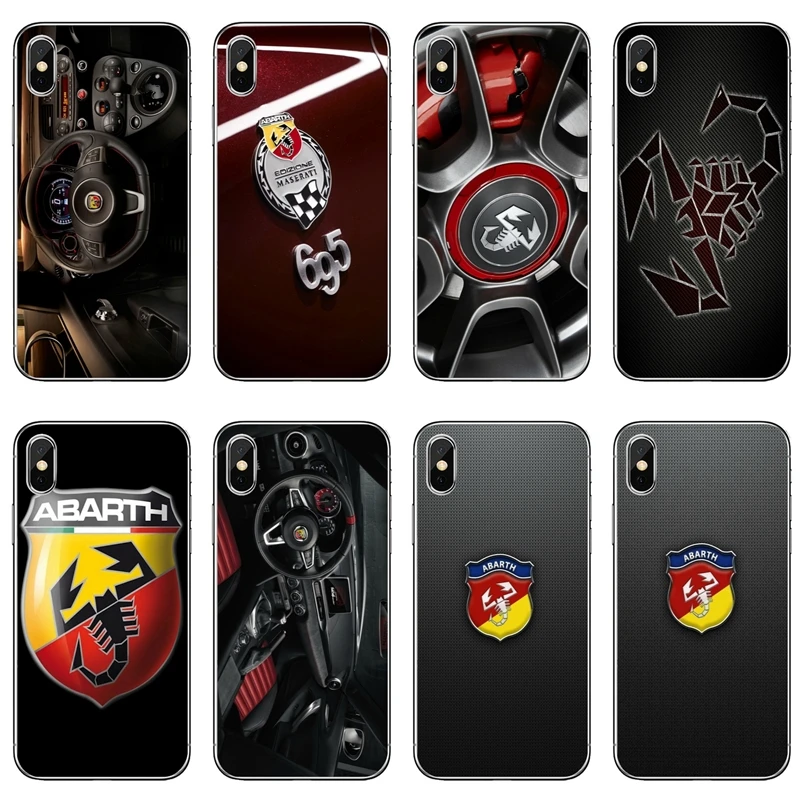 

For Huawei Mate 8 9 10 20 P8 P9 P10 P20 pro Lite plus P Smart Mini sports car abarth logo wheel TPU Soft phone cover case