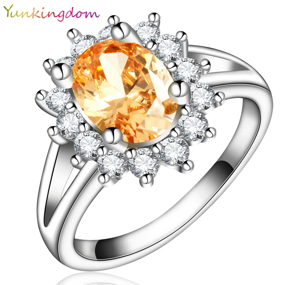 Yunkingdom новинка высокое качество белое золото кольцо принцессы кубический