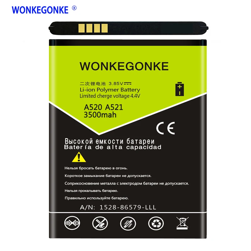 Аккумулятор WONKEGONKE 3500 мАч Li3824T44P4h716043 для ZTE Blade A520 A521 BA520|Аккумуляторы мобильных телефонов| |