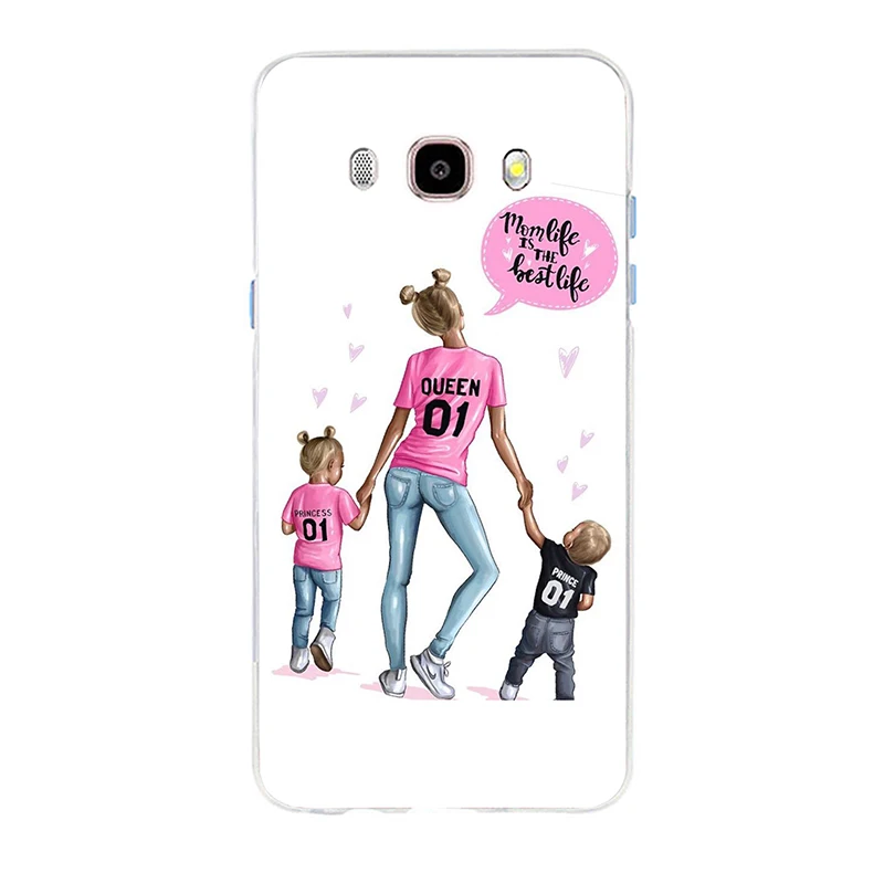 Для Samsung Galaxy S6 S6edge A7 S7edge S8 S9 Plus A5 J2 J5 J7 2016 модный черный коричневый волос Baby Mom Girl