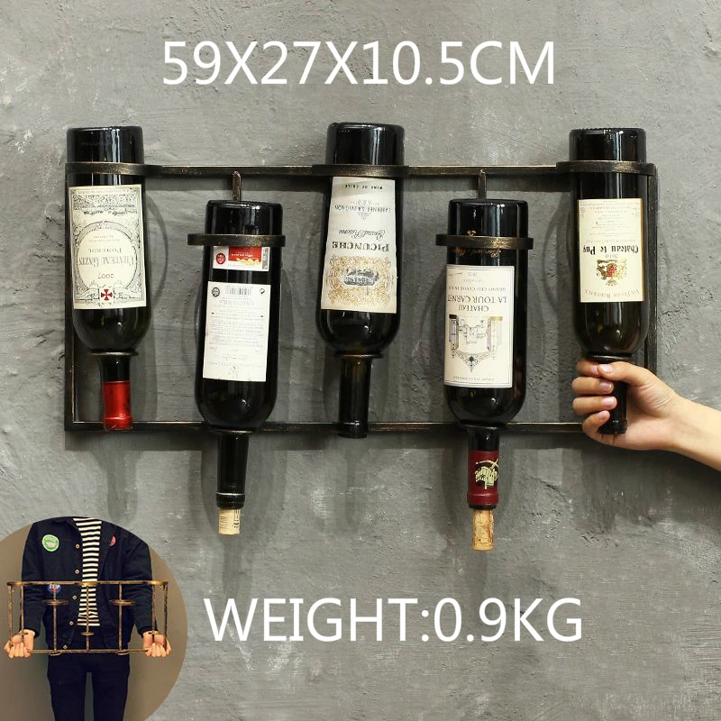 Металл Кованое железо держатель вина 59X27X10.5CM креативный ресторан кафе бар