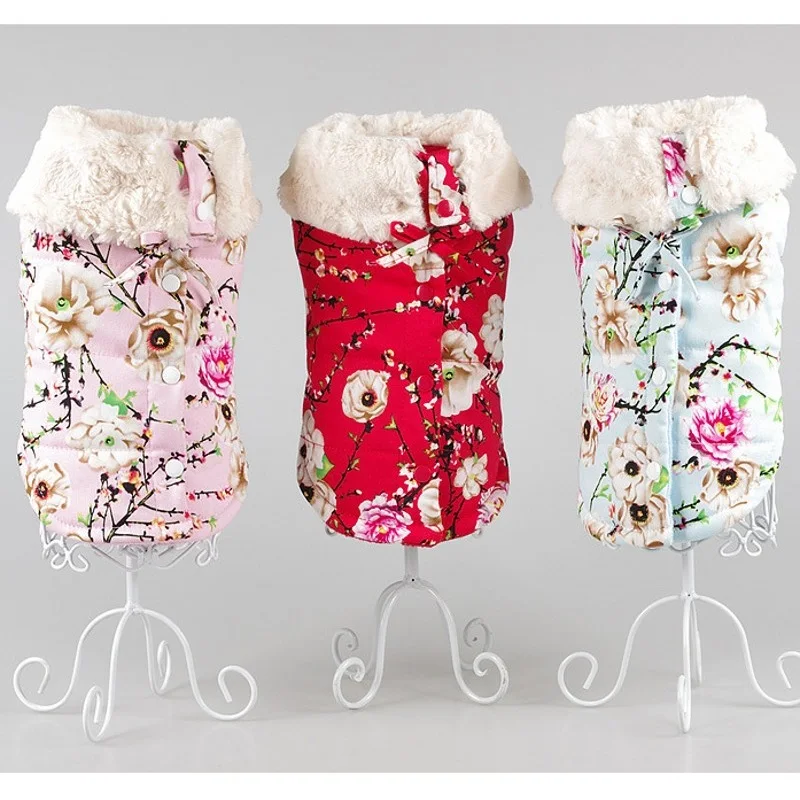 

2018 New Thickening Dog Clothes Winter Pet Chihuahua Clothing For Dogs Coat And Jacket Warm Small Dog Vest Pink Dog's Costume