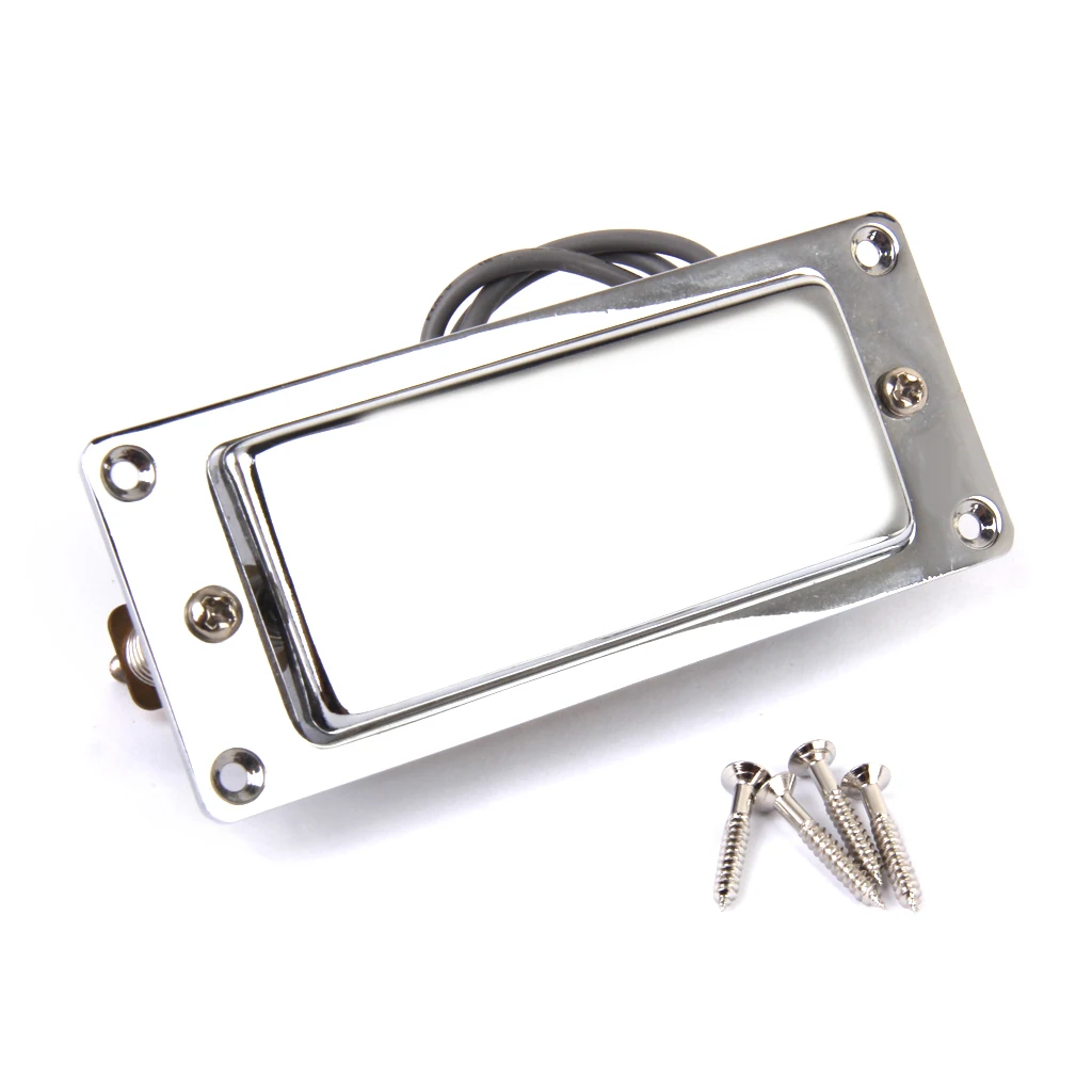 Sealed Pickup Humbucker w/ Mounting Screws for LP Guitar, Mini Guitar, Echo Organ, Cigar Box Guitar- Chrome