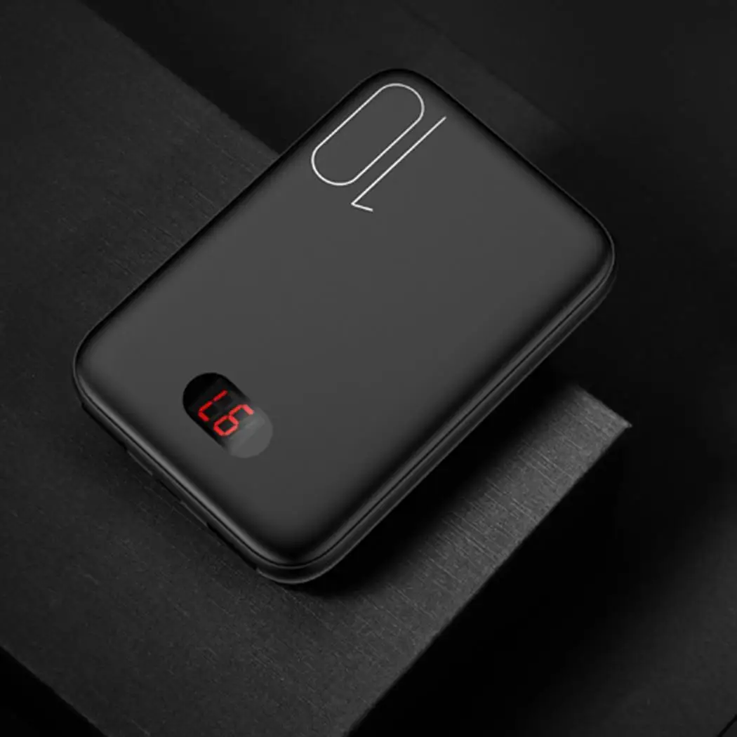 Mini Practical Portable Dual USB Ports 5V/2A Digital Screen Charging Cable 10000mAh Display Power Bank |