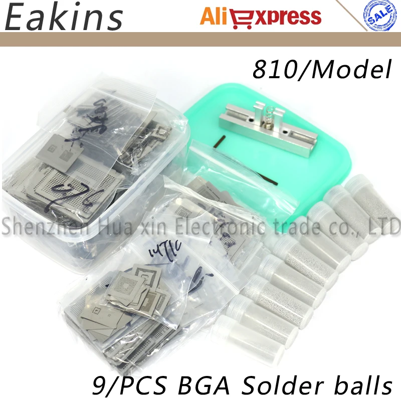 

New Upgrade 810/model BGA Stencil Bga Reballing Stencil Kit with direct heating Reballing station Replace+9/PCS BGA Solder balls