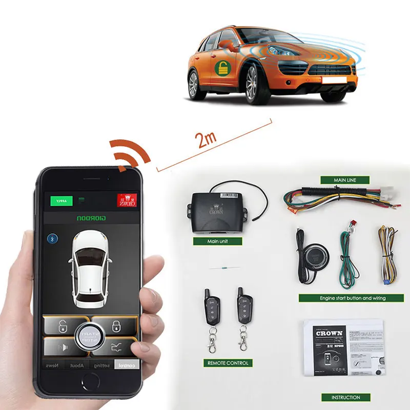 Remote Start For Car Smartphone APP Control Car Alarm System PKE Start Stop Auto Keyless Entry Cent