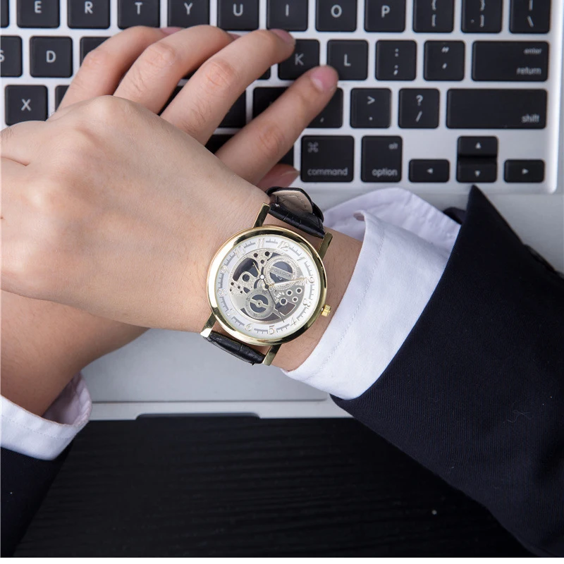 

Boutique fashion hollow belt watch skeletons watches non-mechanical watches couple table men and women watch