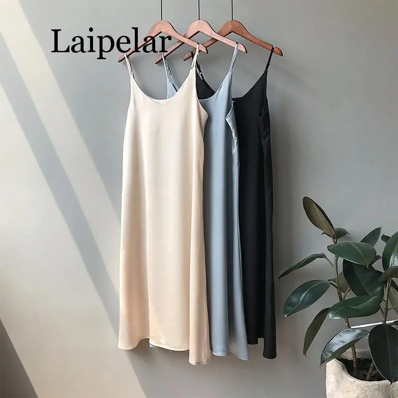 Laipelar Весна 2019 женское платье на бретельках Повседневная атласная сексуальная