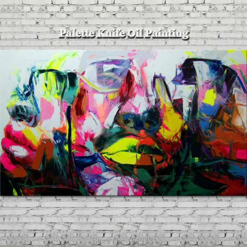 

Hand painted Francoise Nielly Palette knife portrait Face Oil painting Character figure canva wall Art picture 14-44