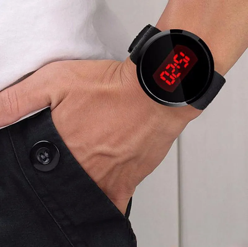 OTOKY модные водонепроницаемые мужские часы светодиодный сенсорный экран дата Силиконовые наручные черные часы цифровые наручные часы детские часы NI10