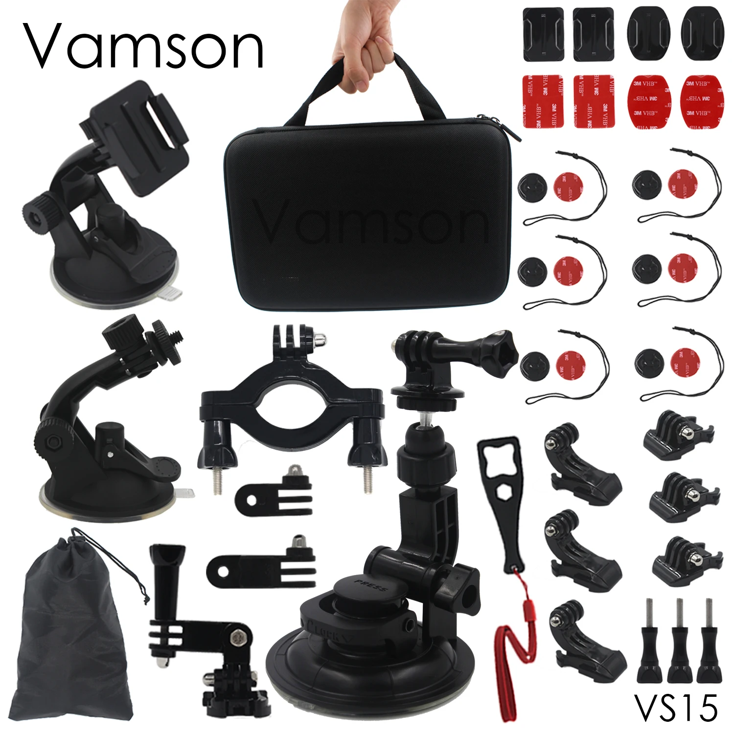 

GoPro Accessories Big Kit Racing Motorcycle Bracket Flat Suction Tripod Adapter Cups Monopod For Go pro Hero 4 3+ Xiaomi Yi VS15