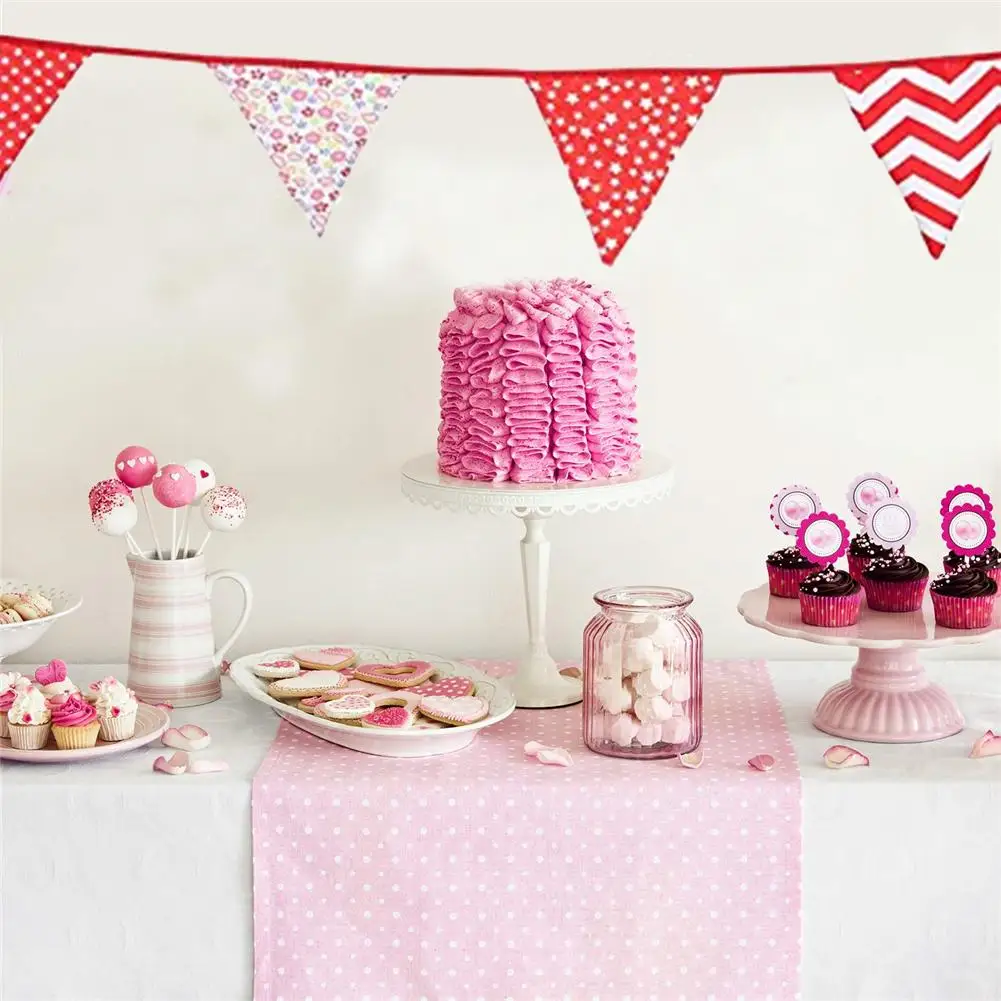 

10M 36-side Bunting 18 Colors 33FT Cotton Triangle Pennant Wedding Party Decoration Buntings