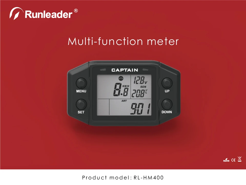Multifunction Hour Meter Digital Self Powered Engine tachometer Speed Meter with Voltmeter Service Reminder Gauge
