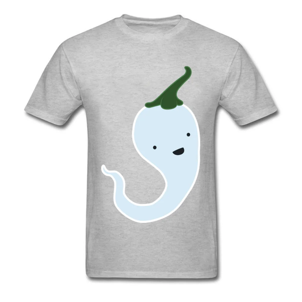 Ghost Chilli Design Short Sleeve Tops T Shirt Fall O-Neck 100% Cotton Mens Top T-shirts Design Tee-Shirt Funny Ghost Chilli grey