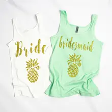 Пользовательские Пляжные ананасы Гавайские для свадьбы, невесты, подружки невесты футболки матрон honor Bachelor вечерние свадебные Майки Топы сувениры