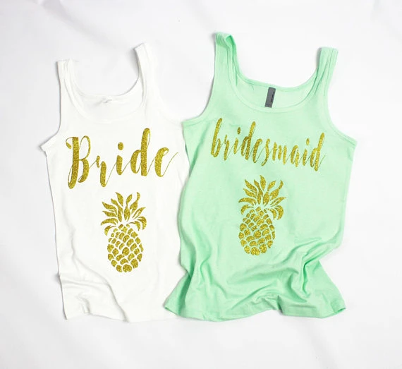 Camisetas de personalizadas para dama de honor, playeras hawaianas de piña para novia y boda, camisetas sin mangas para despedida de soltera, favores|matron of honor| - AliExpress