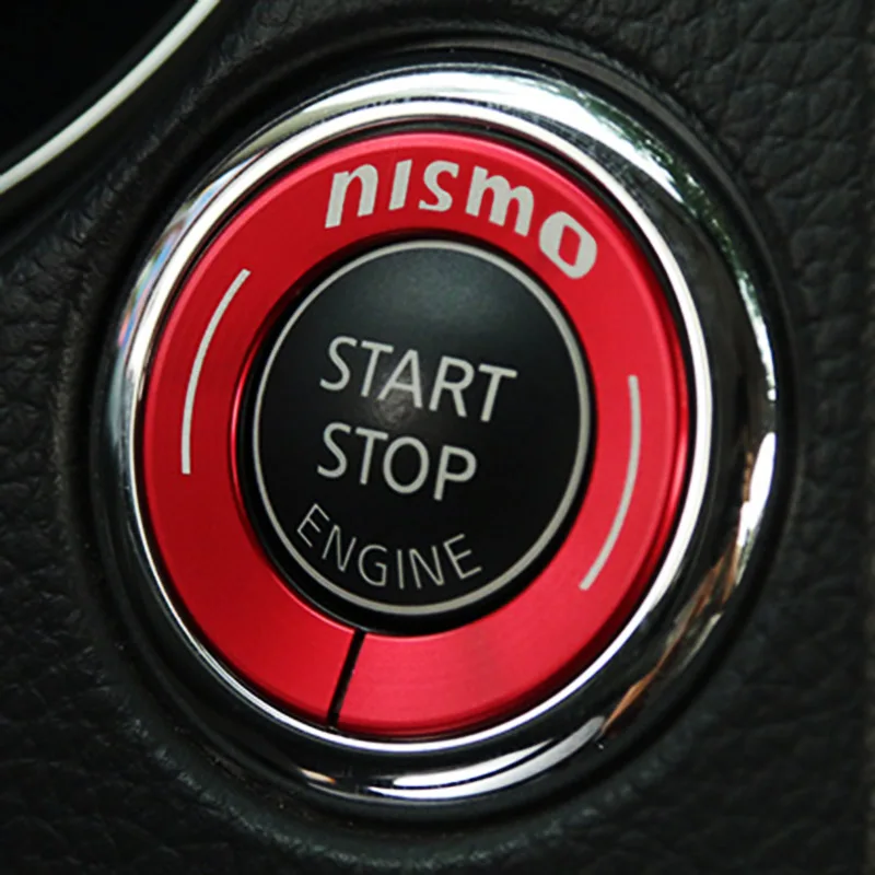

Metal Car Key Ignition Switch Hole Decal Auto Start Stop Engine Button Sticker for Nissan NISMO Rogue Qashqai Teana Logo Sticker