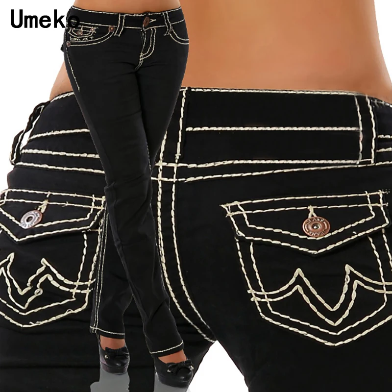 Ceny Nowy mody 2019 Plus Size dżinsy kobieta szczupły kieszenie jeansowe damskie na co dzień ołówek wysokiej talii niebieskie dżinsy kobiet spodnie damskie spodnie