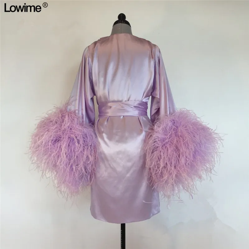 Sexy Muslim Long Sleeves Feathers Robe Formal Moroccan Kaftan Evening Prom Party Dress Dubai Turkish Arabic Evening Gowns (3)