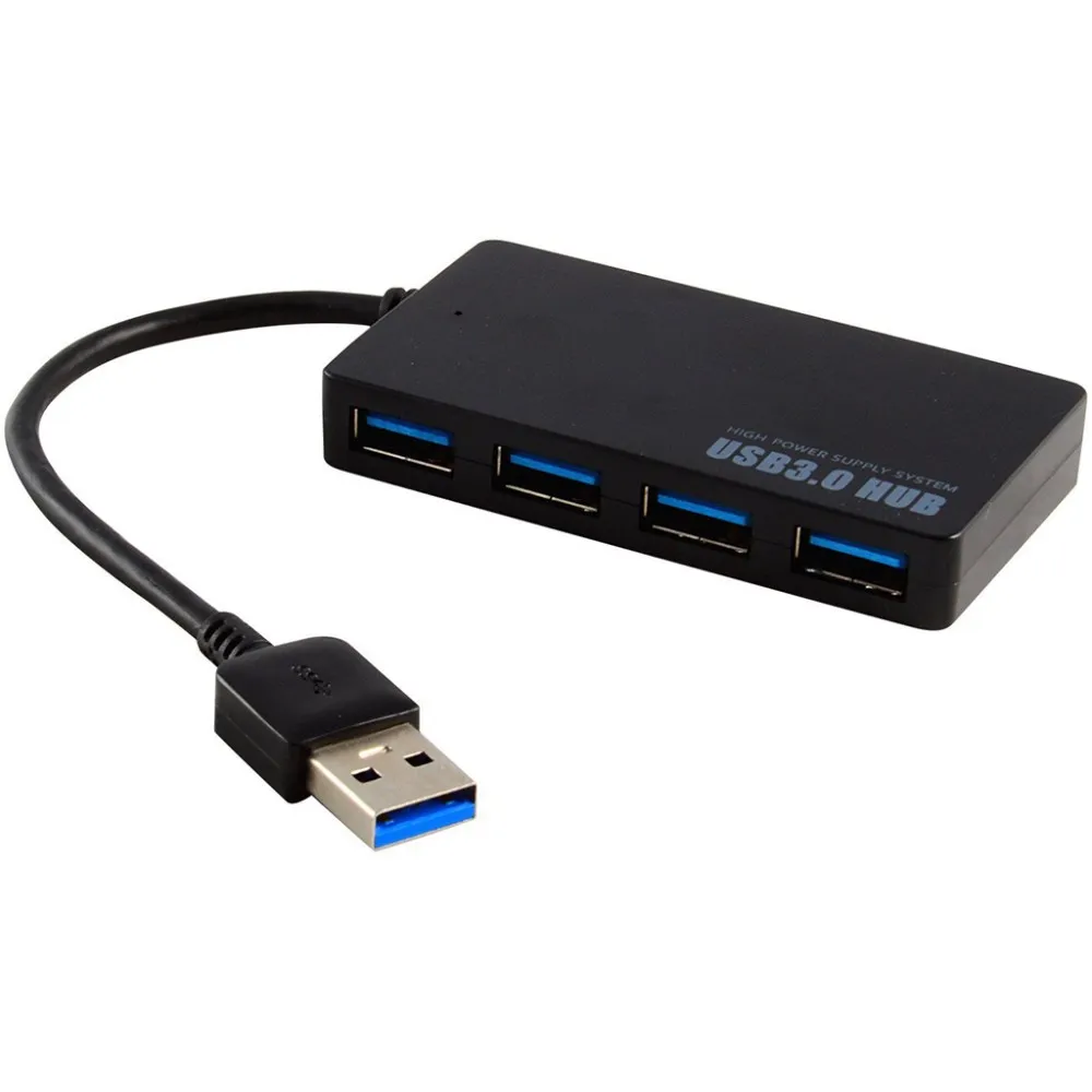 1 шт SuperSpeed 5 Гбит/с 4 порта USB 3,0 концентратор USB разветвитель адаптер порт для портативных ПК компьютер периферийные устройства Аксессуары-черный