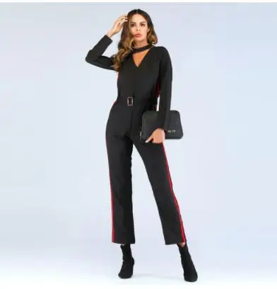 

2019 new high-end jumpsuits with matching suit collars.