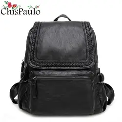 CHISPAULO 2017 Пояса из натуральной кожи рюкзак Для женщин корейский рюкзак мужской рюкзак для подростков Back Pack Мода Bagpack Mochila N034