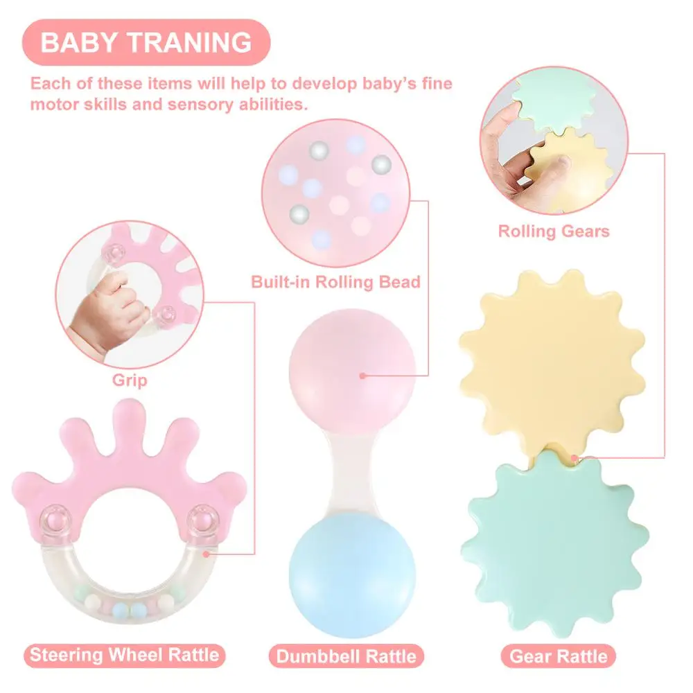 Rattle Teether Set Baby Toys for Baby Hand Rattles Shake and Grap Baby for Newborns with Giant Bottle Gift for 0-12 Month Baby Rattle Teether Set Baby Toys for Baby Hand Rattles Shake and Grap Baby for Newborns with Giant Bottle Gift for 0-12 Month Baby