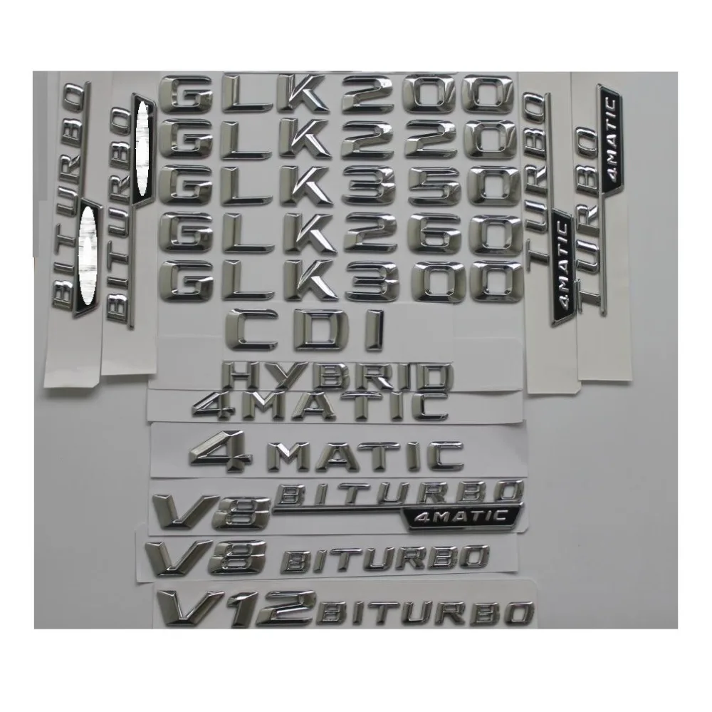Chrome Number Letters Words Trunk Badge Emblem Sticker for Mercedes-Benz GLS350