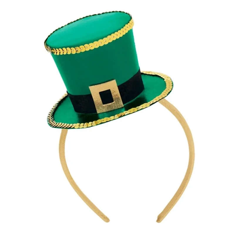 Зеленый ирландский Топ, шапка, повязка на голову, вечерние, ирландские шляпы, повязка на голову, День Святого Патрика, косплей, сценическое шоу, Рождество - Цвет: 1