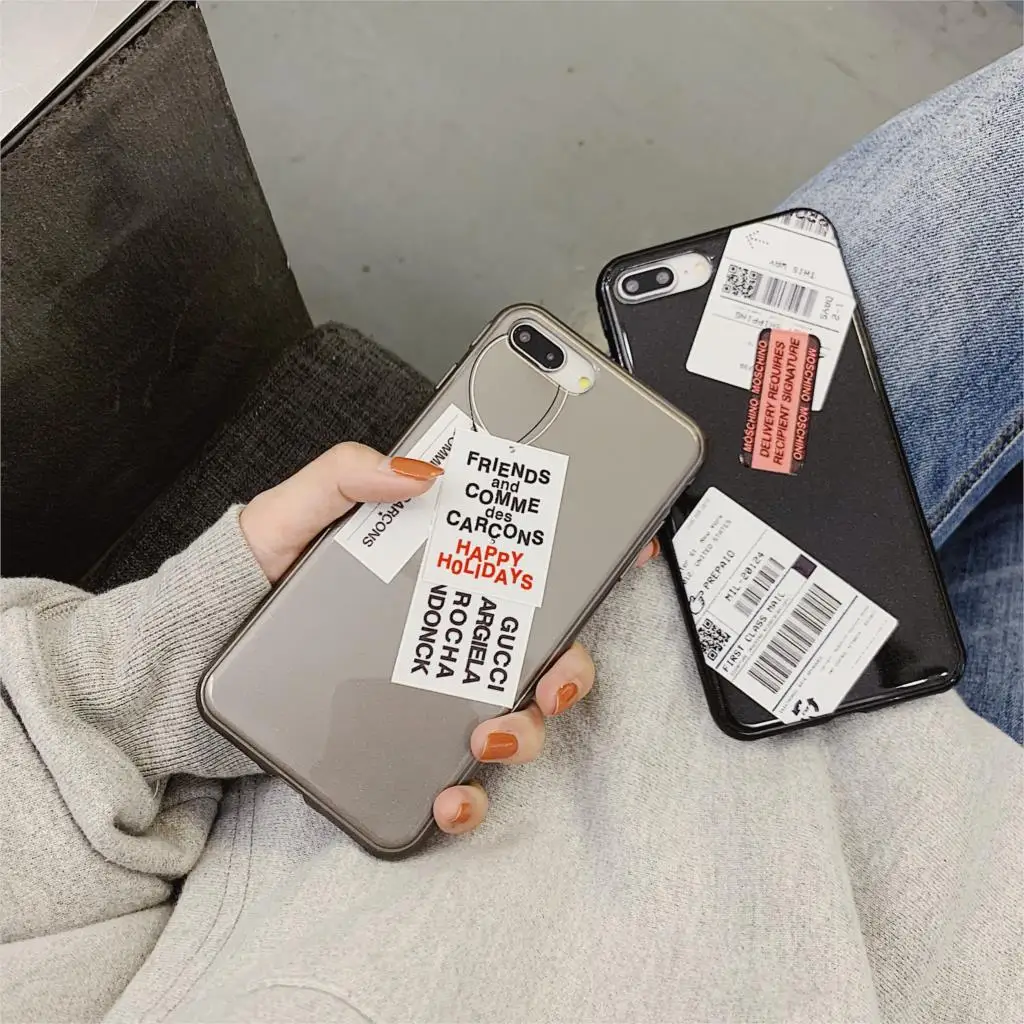 

3D Relief Glitter Funda for iphone X Case Label Sticker Phone Case for iphone X XR XS Max 6 6S 7 8 Plus Cover Soft TPU Coque