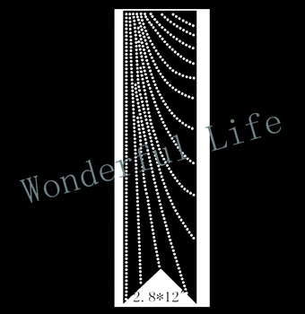 

Free shipping Curved lines cheer bow strip 2.8" x 12" rhinestone Iron On bling transfer Trim applique