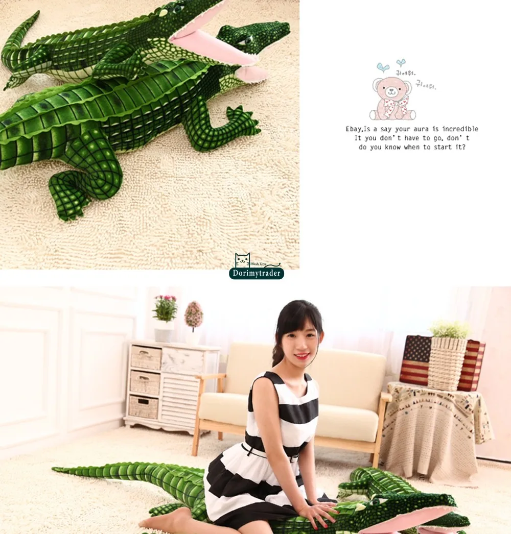 Dorimytrader Hot 79'' 200cm Funny Stuffed Soft Plush Lovely Large Simulated Animal Crocodile Toy, Free Shipping DY60721 (2)