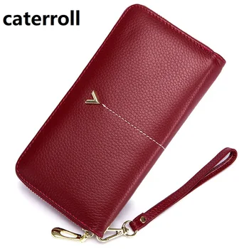 

real leather women purse long clutch money bag genuine leather women wallets large capacity female purses