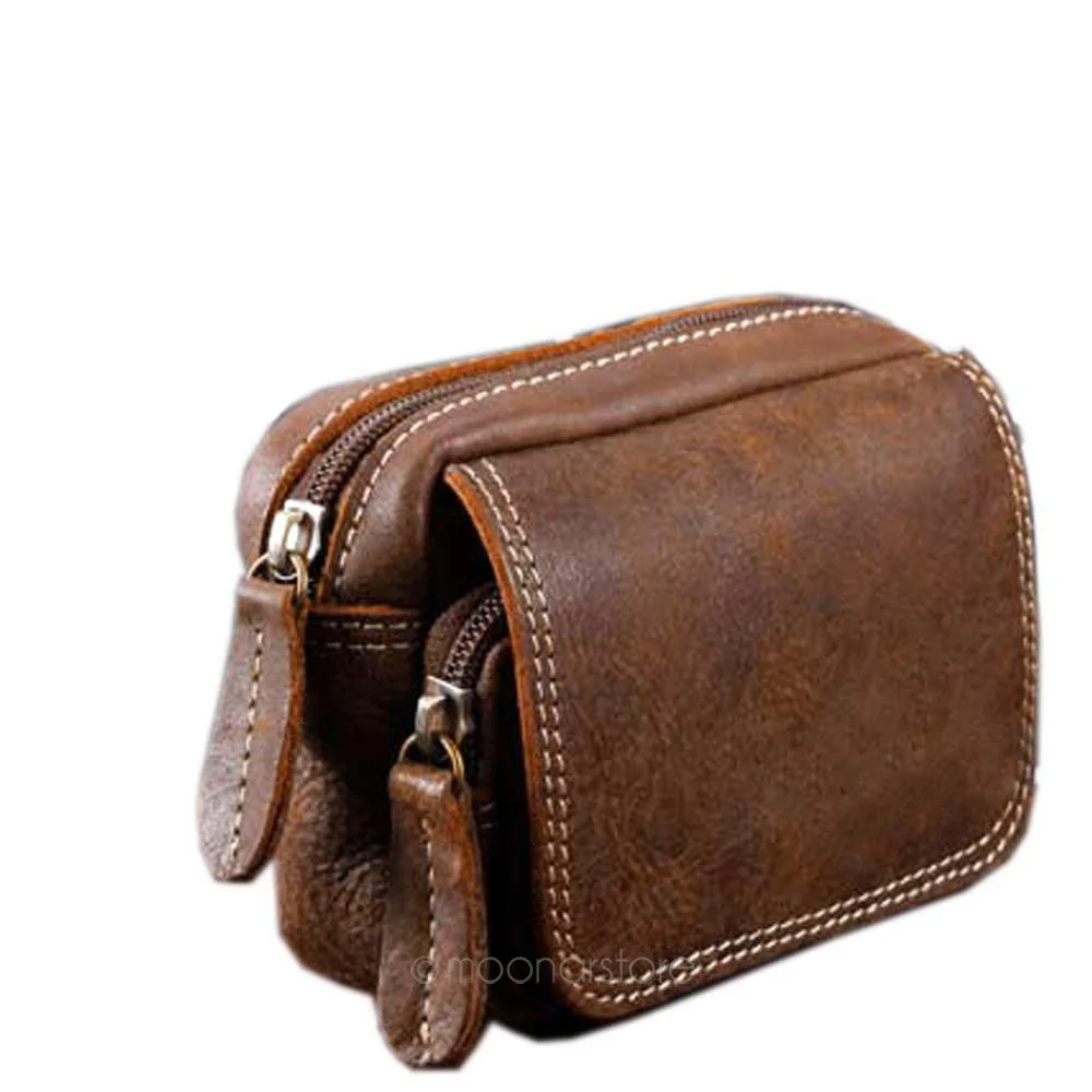 NEW for Men Leather Pouch Phone Pocket Purse Wallet with Belt Fanny Waist Pack Bags-in Waist ...