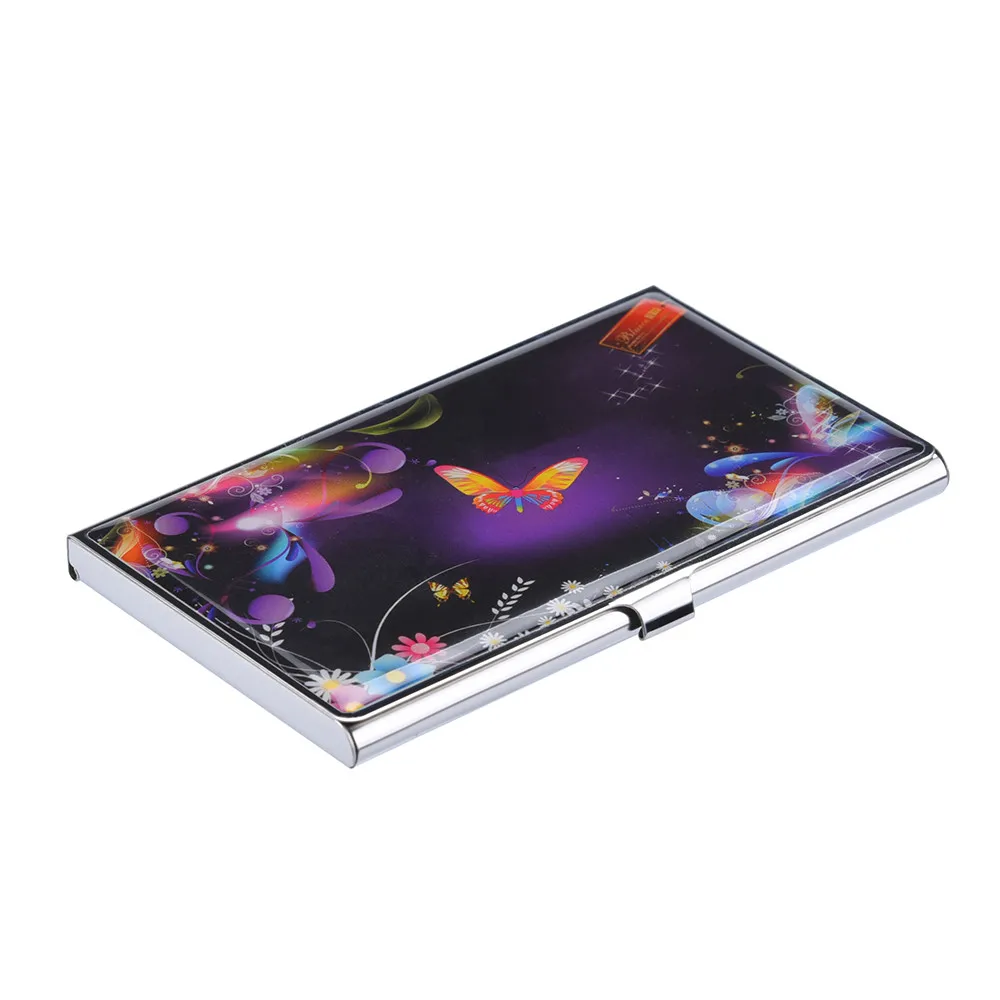

Unisex Card Holder Metal Cover Credit Gift Business Card Wallet Stainless Steel Multicolor Print Drop Glue Pasport Cover