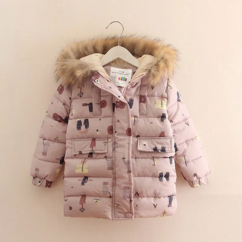Детская стеганая куртка с капюшоном и меховым воротником на зиму|winter girls|winter jacket