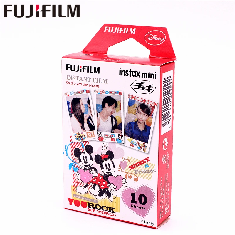 Оригинальная фотобумага Fujifilm 10 листов Instax Mini MICKEY Friend Instant для камеры Instax Mini 8 7s 25 50s 90 9 SP-1 SP-2