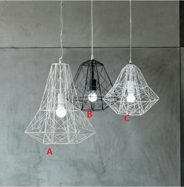 

Modern Wrought Iron Bird Cage Pendant Lights American Retro Industrial LOFT Bar Hanglamp Geometric Lamp Fixtures E27 Lampe Deco