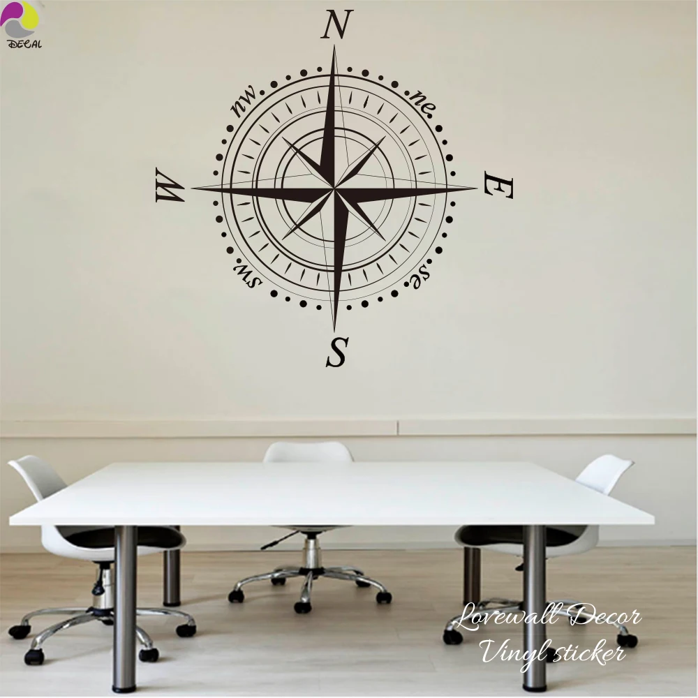 Large Size Nautical Compass Wall Sticker Bedroom Baby Nursery Steering