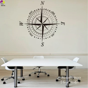 

Large Size Nautical Compass Wall Sticker Bedroom Baby Nursery steering wheel Wall Decal Living Room Vinyl Home Decor Art Mural
