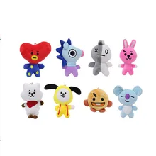 10 CM New Kpop BTS Bangtan Boys Fans Club Bt21 Key Chain Anime Plush Dolls Cartoon