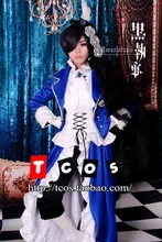 Cosplay negro mayordomo ciel phantomhive unisex azul de noche dress rode vestido trajes de anime