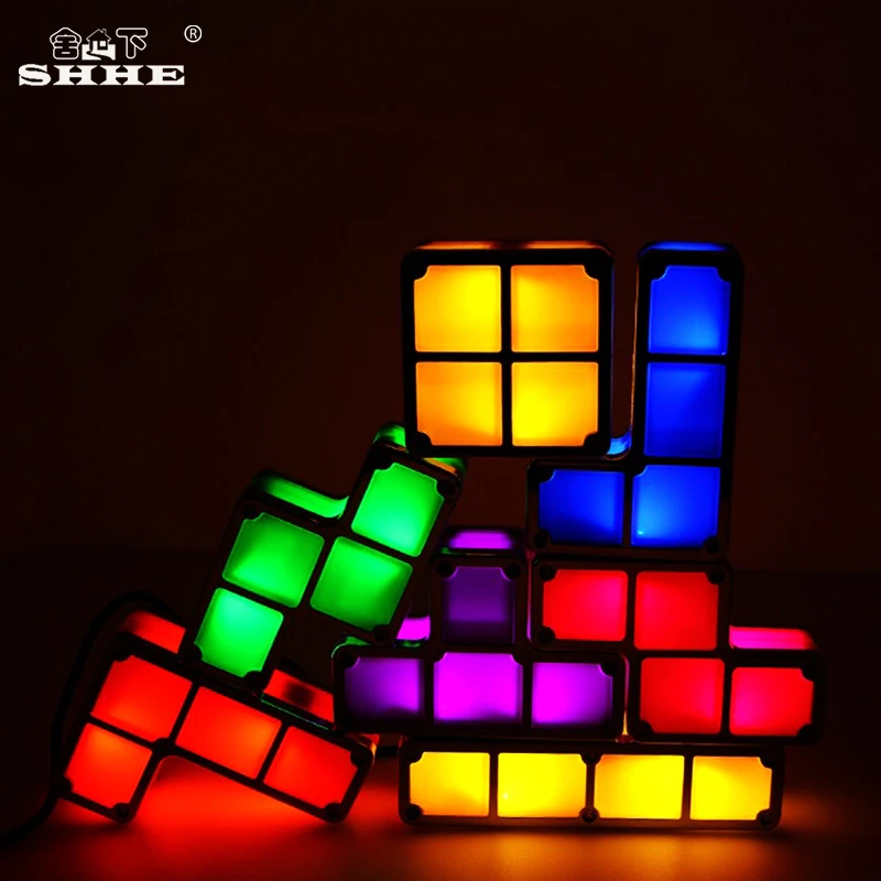 DIY Tetris Puzzle Light Constructible Block Stackable LED